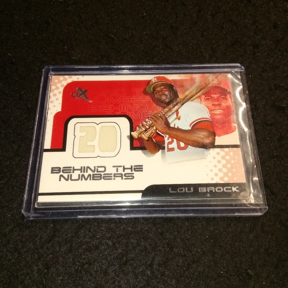 2001 Fleer eX game worn jersey card Lou Brock